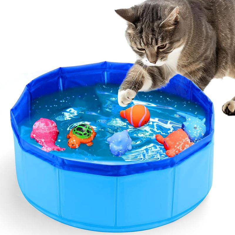 Cat Pool Toy with Fish-Water Cat Toys,Portable Cat Pool Toy,Cat Water Toys for Bored Indoor Cats,Interactive Cat Toys for Indoor Cats for Endless Self Play Animal Tools