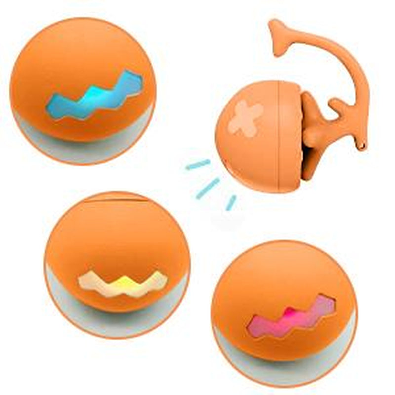 Fishbone Rolling Ball Pet Toy Cat Toy Interactive Indoor Pet Toy Kicker with Catnip Kitten Electric Cat Toy Ball 2 Accessories USB Rechargeable