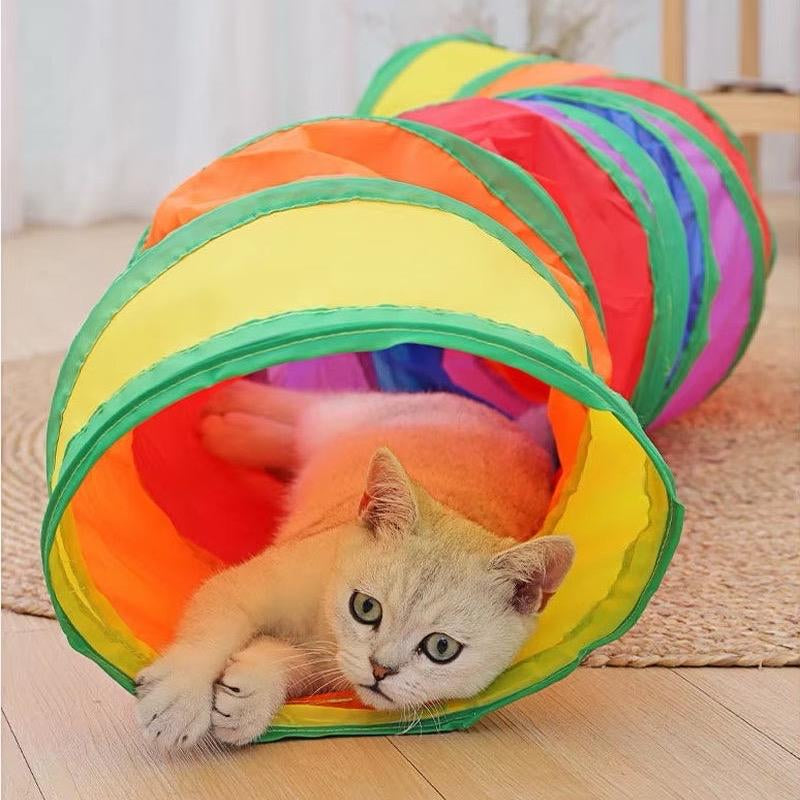 Warm and Cozy Cat Tunnel - Foldable, Plush, with Tunnel, Ideal for Cats, Soft and Comfortable Design